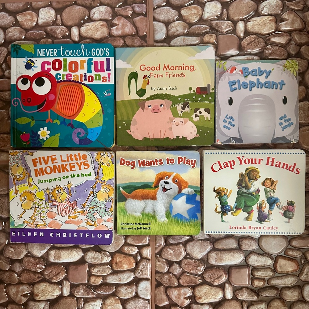 Toddler Board Book Lot of 6 Never Touch God's Colorful Creations Five Monkeys